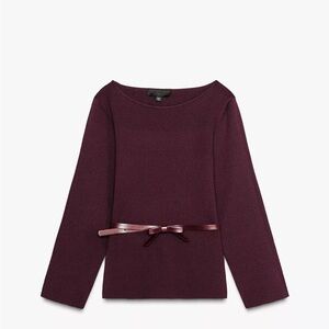 Zara Rich Burgundy Knit Top